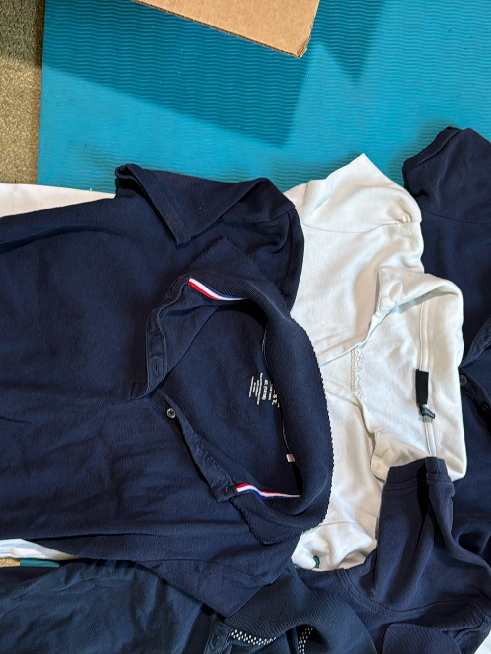 French Toast Navy and White School Polo Tops